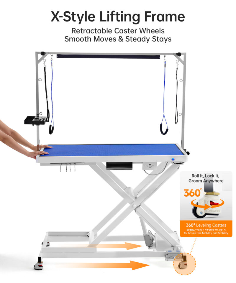 POLIMO LED Professional Electric Dog Grooming Table(White) - Image 7