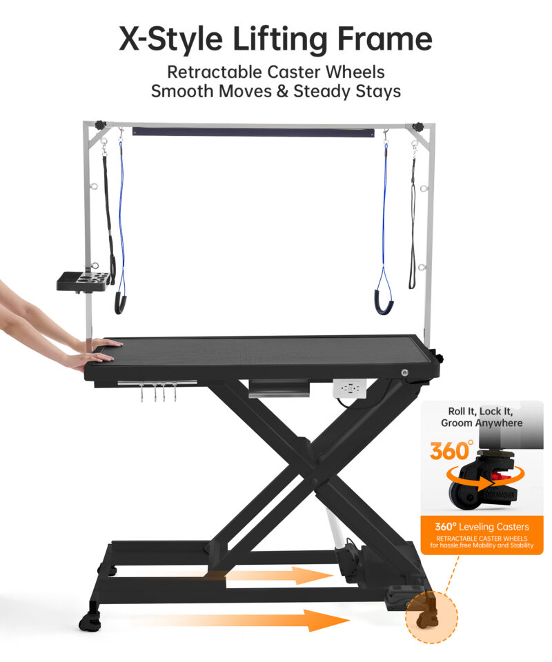 POLIMO LED Professional Electric Dog Grooming Table(black) - Image 7
