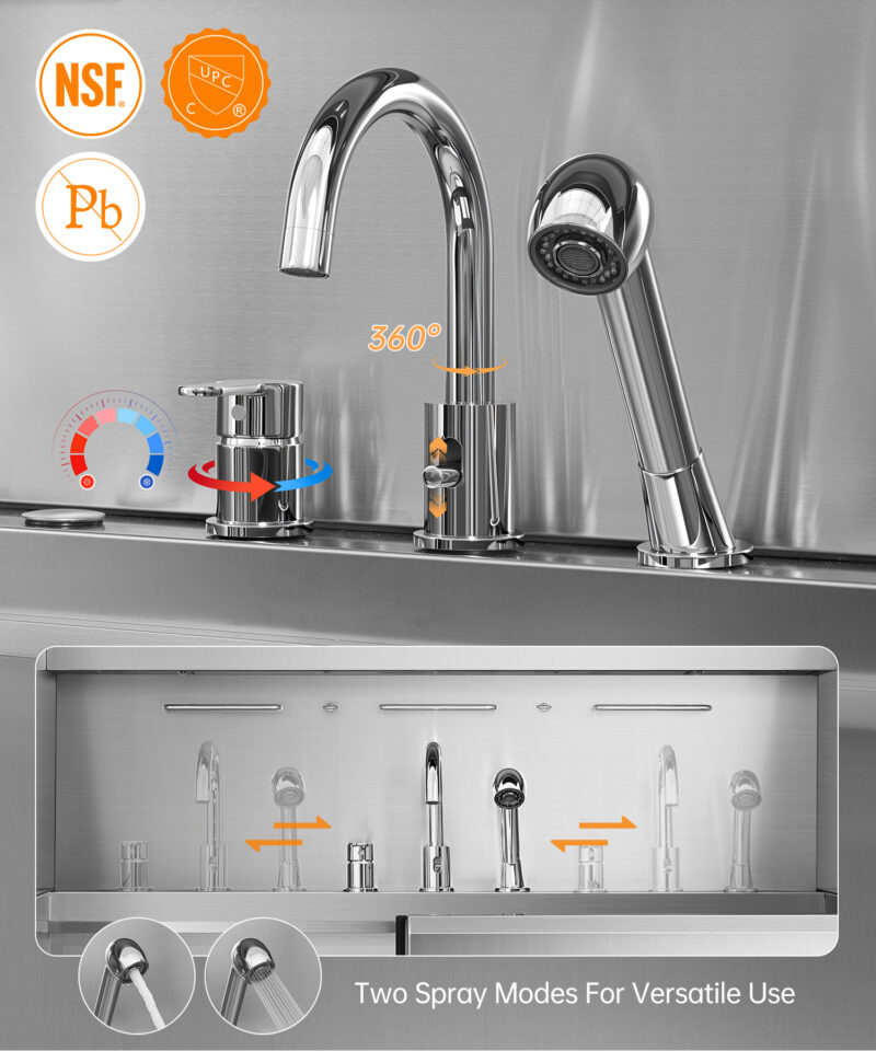 POLIMO LED Professional Stainless Steel Dog Bathing Station（Right RAMP, 50″） - Image 6