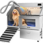 POLIMO Dog Wash Station with Pet Dryer & LED(Left Ramp, 61")